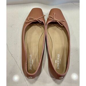 Josefinas Leather Square Toe Flats in Dark Pink - Sz EU 40.5 (US 9.5)